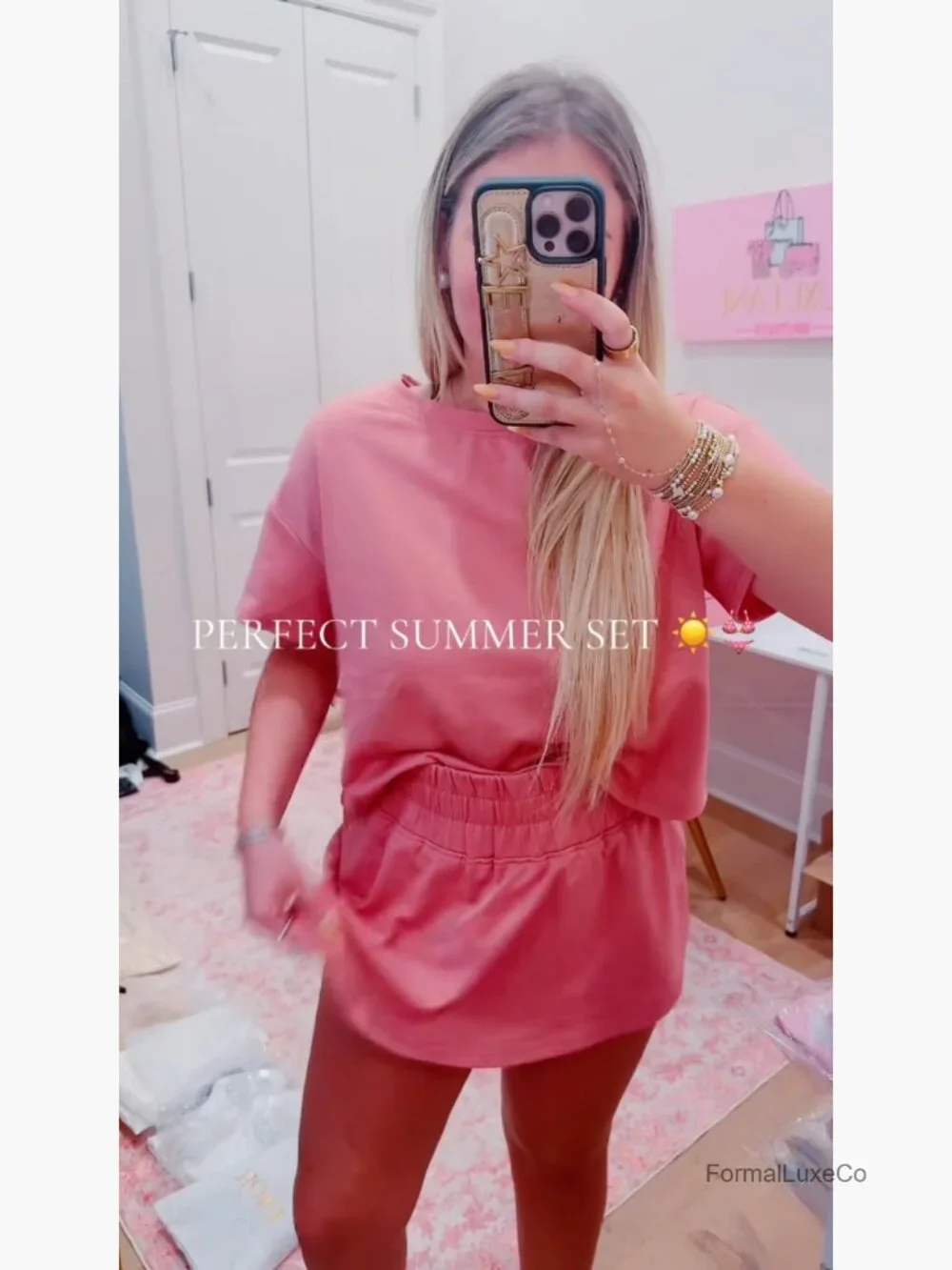Women's 2 Piece Skort Set Crop Top & Shorts Lounge Match